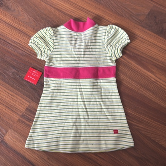 NWU Infant Girl Tea Striped Dress with Pink Accents Size 6-12 Months - Picture 3 of 3